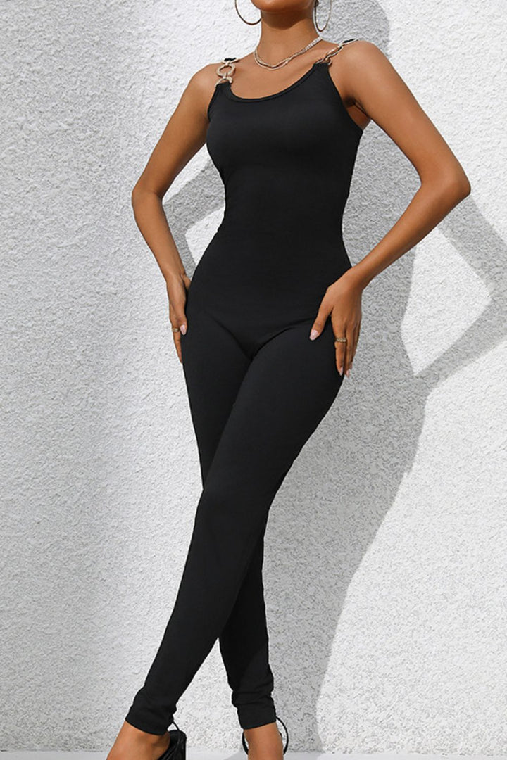 SabShape Wide Strap Skinny Jumpsuit