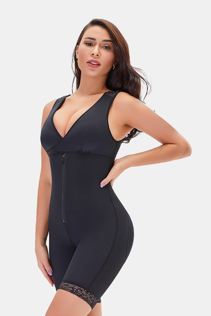 SabShape Lace Trim Zipper Shapewear