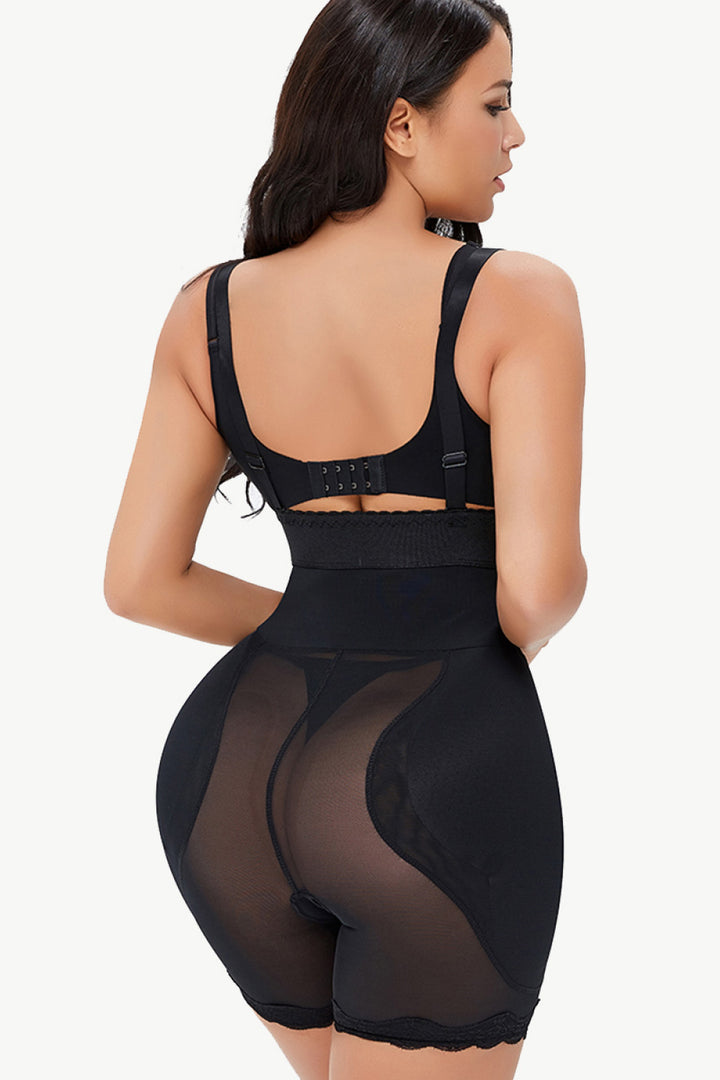 SabShape Spaghetti Strap Lace Trim Shaping Bodysuit