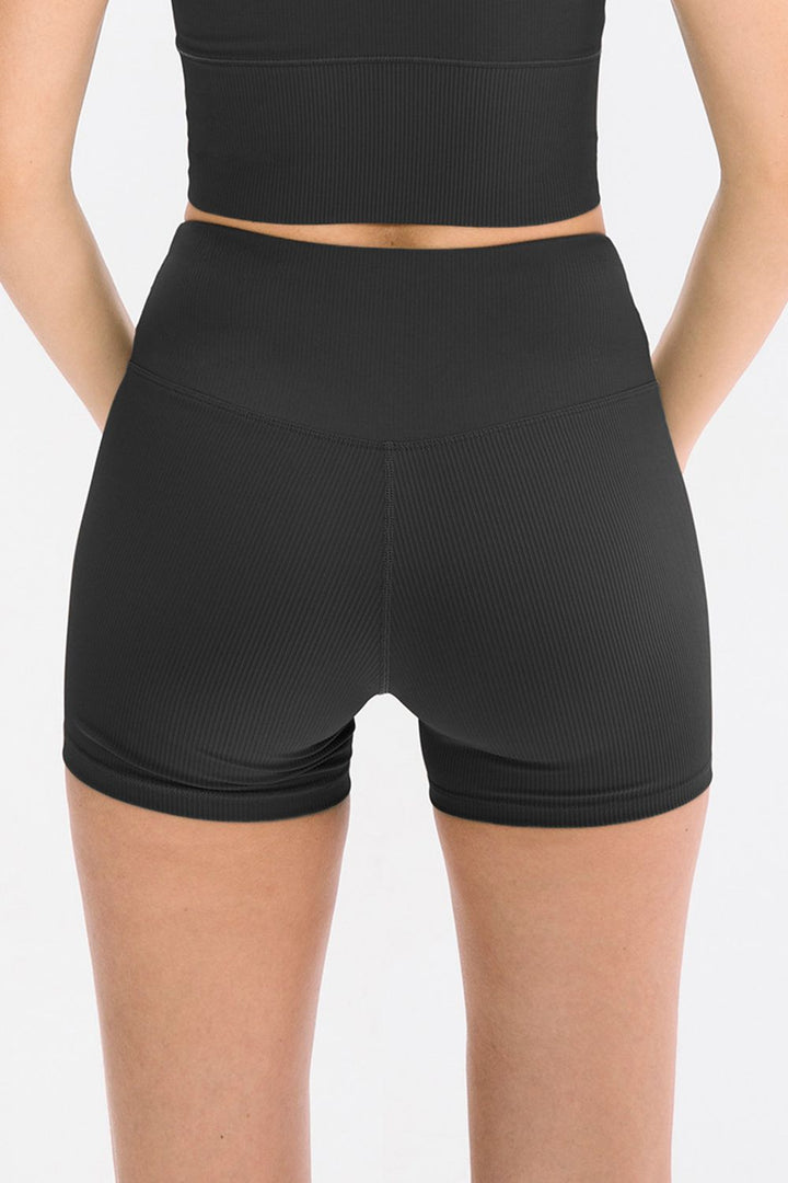 SabShape Slim Fit Wide Waistband Sports Shorts