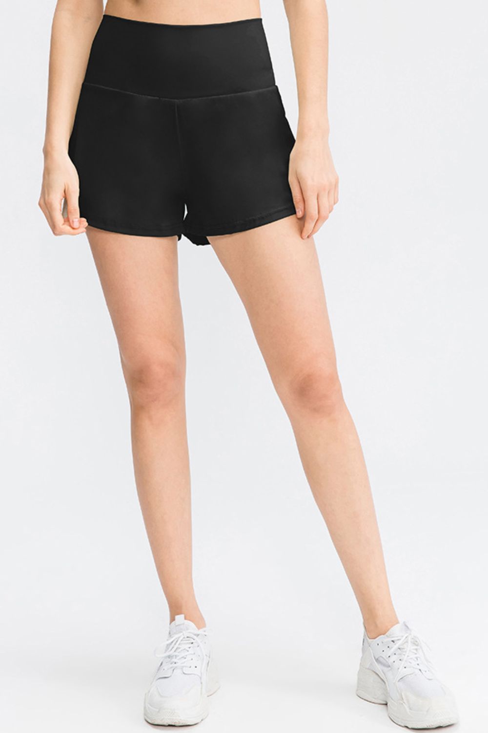 SabShape Wide Waistband Sports Shorts with Pockets