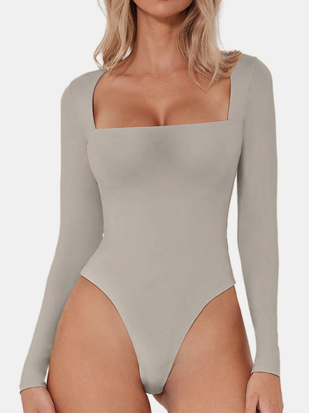 SabShape Square Neck Long Sleeve Bodysuit