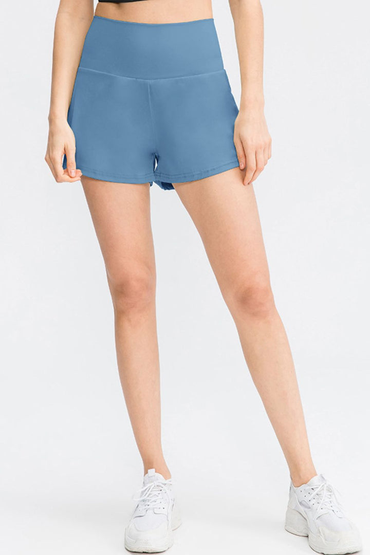 SabShape Wide Waistband Sports Shorts with Pockets