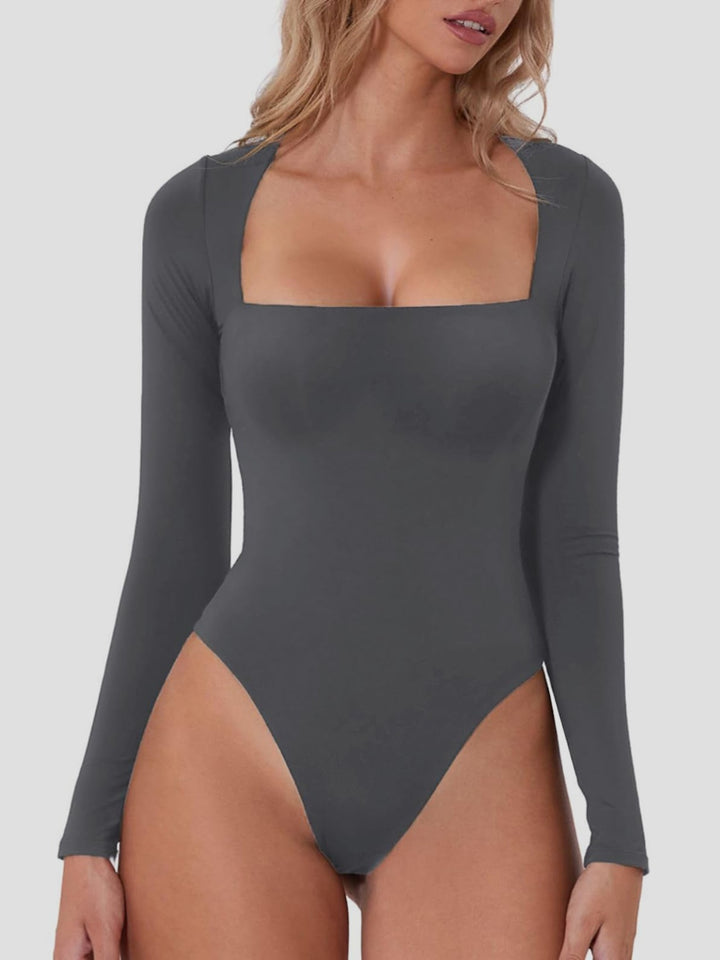 SabShape Square Neck Long Sleeve Bodysuit