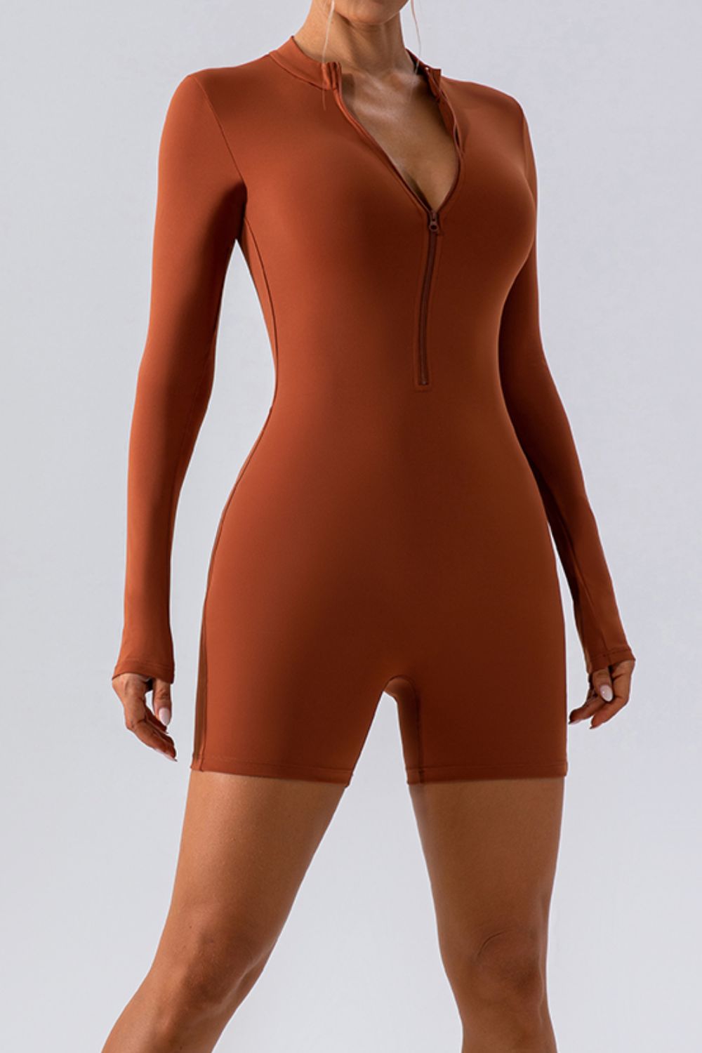 SabShape Long Sleeve Zip Romper