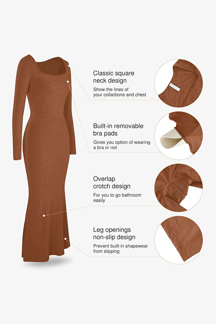 SabShape Shapewear Long Sleeve Dress