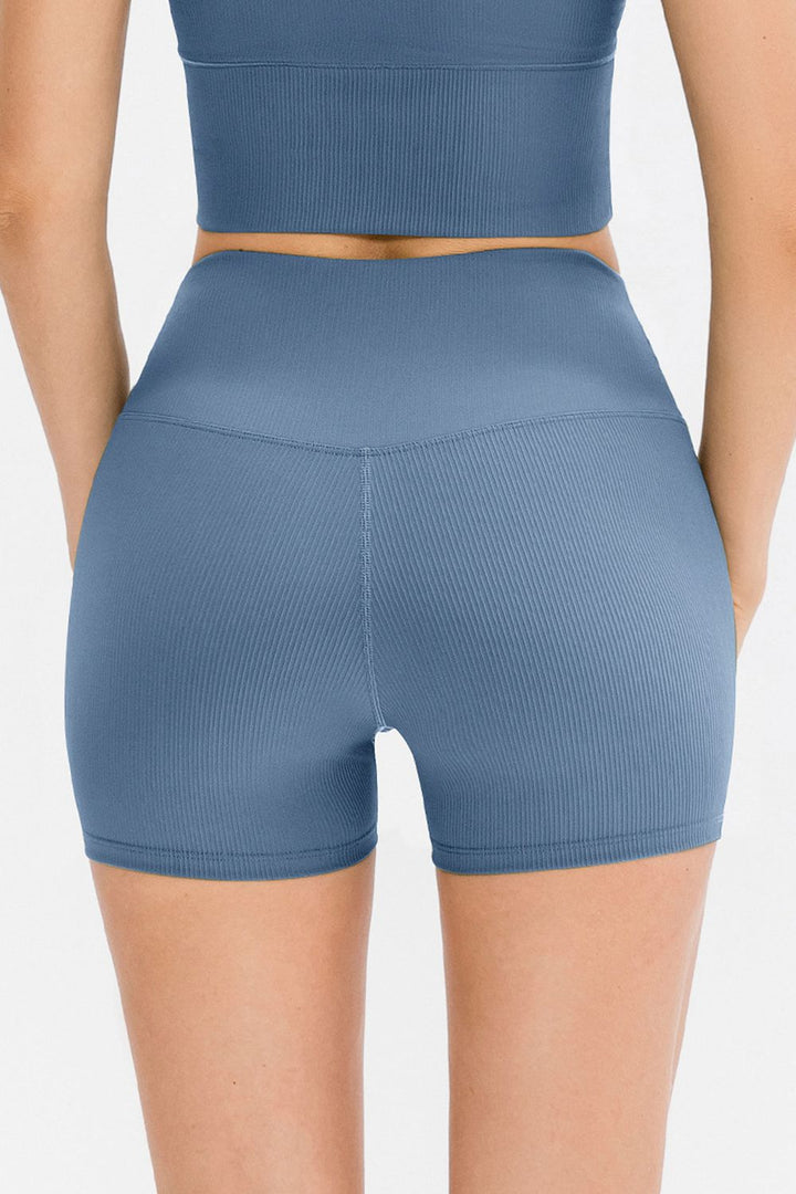 SabShape Slim Fit Wide Waistband Sports Shorts