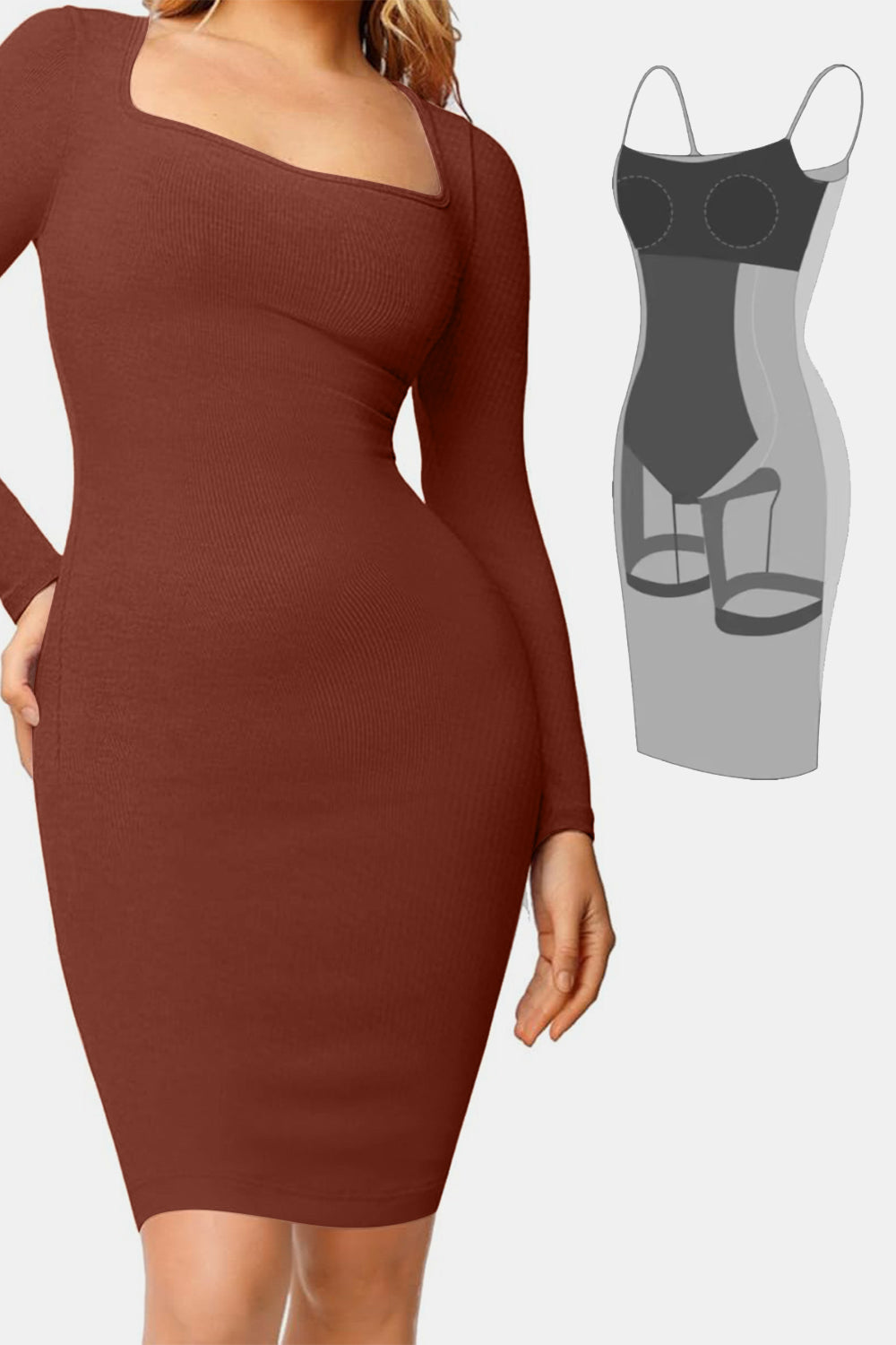 SabShape Long Sleeve Shapewear Dress