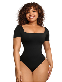 Square Neck Thong Bodysuit