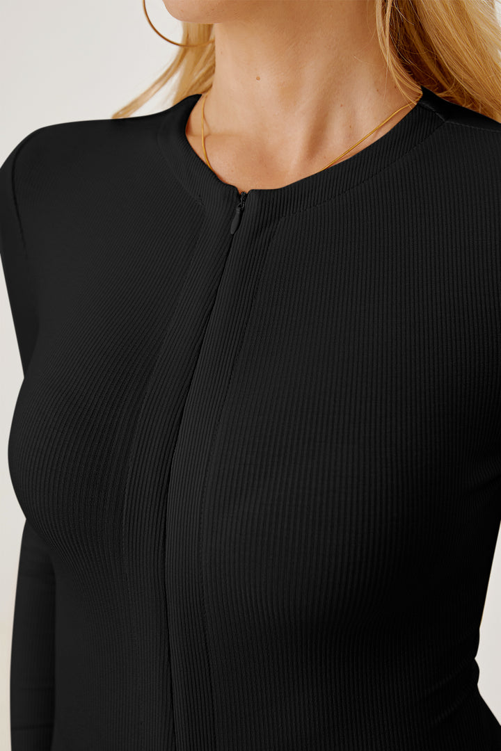 SabShape Zip Up Long Sleeve Bodysuit