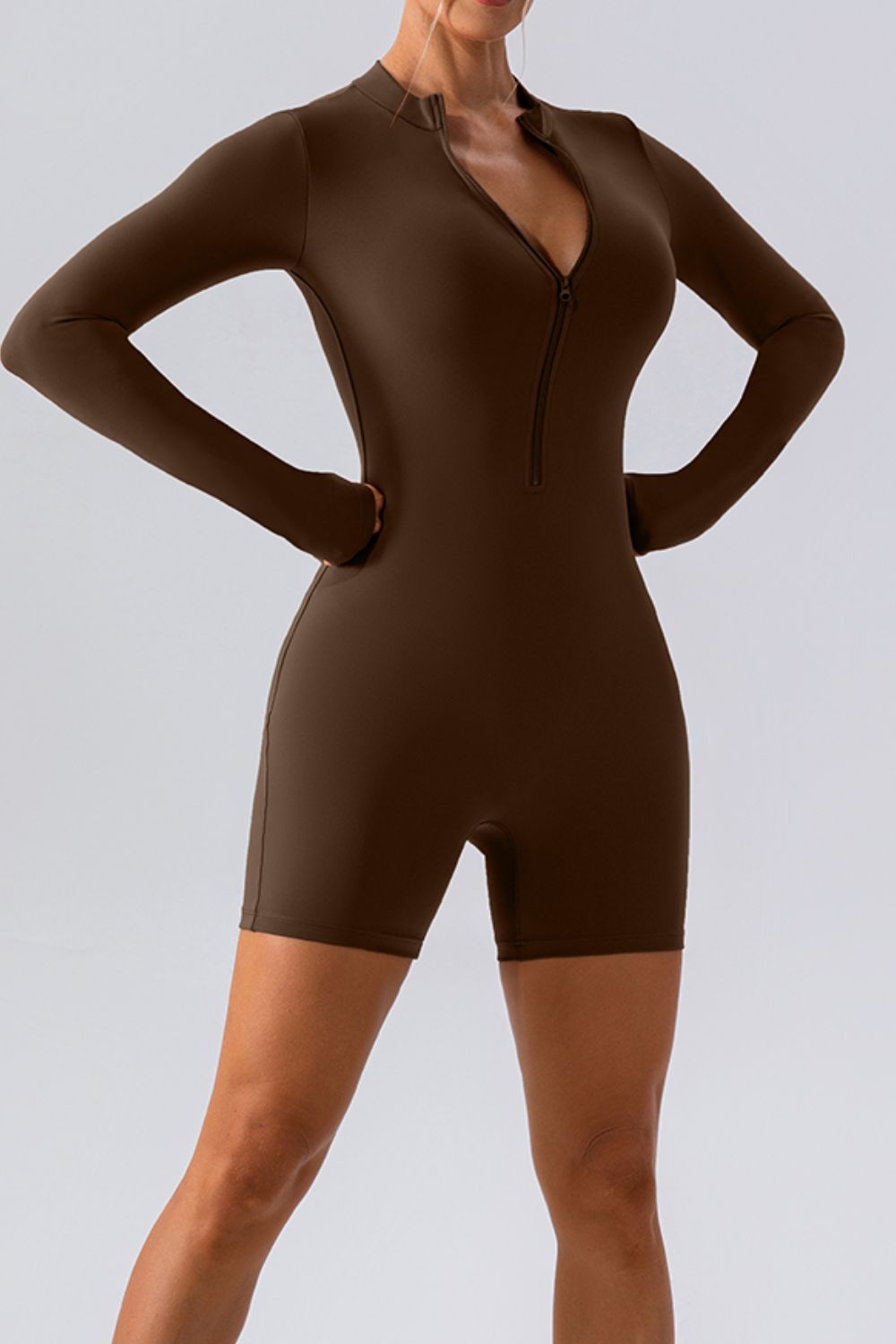 SabShape Long Sleeve Zip Romper