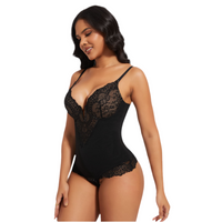 V-Neck Half Laced Bodysuit