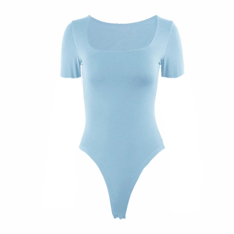 Square Neck Thong Bodysuit