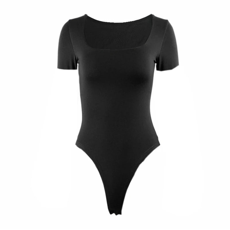 Square Neck Thong Bodysuit