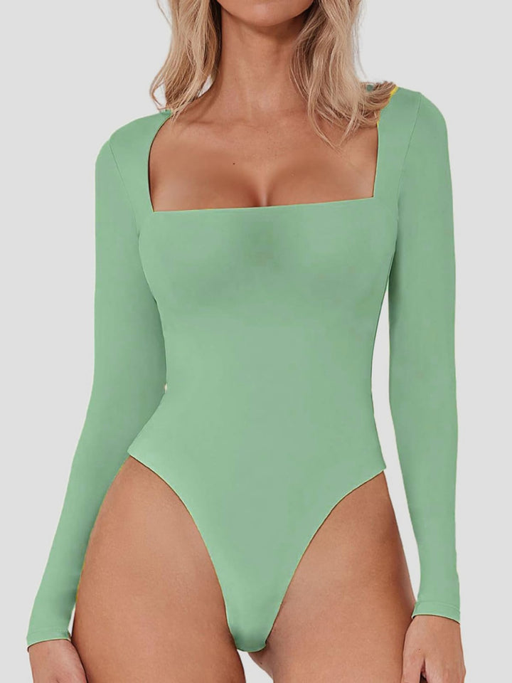 SabShape Square Neck Long Sleeve Bodysuit