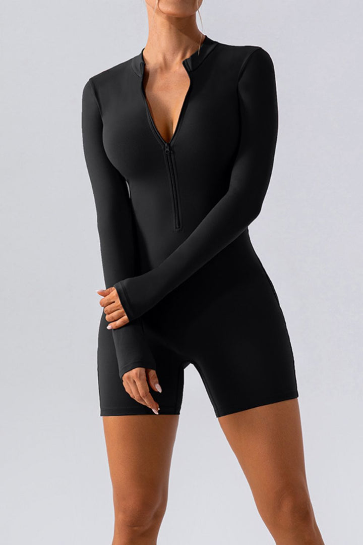 SabShape Long Sleeve Zip Romper