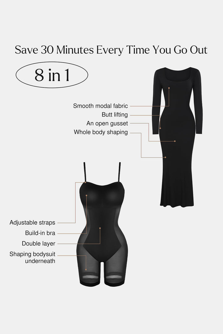 SabShape Shapewear Long Sleeve Dress