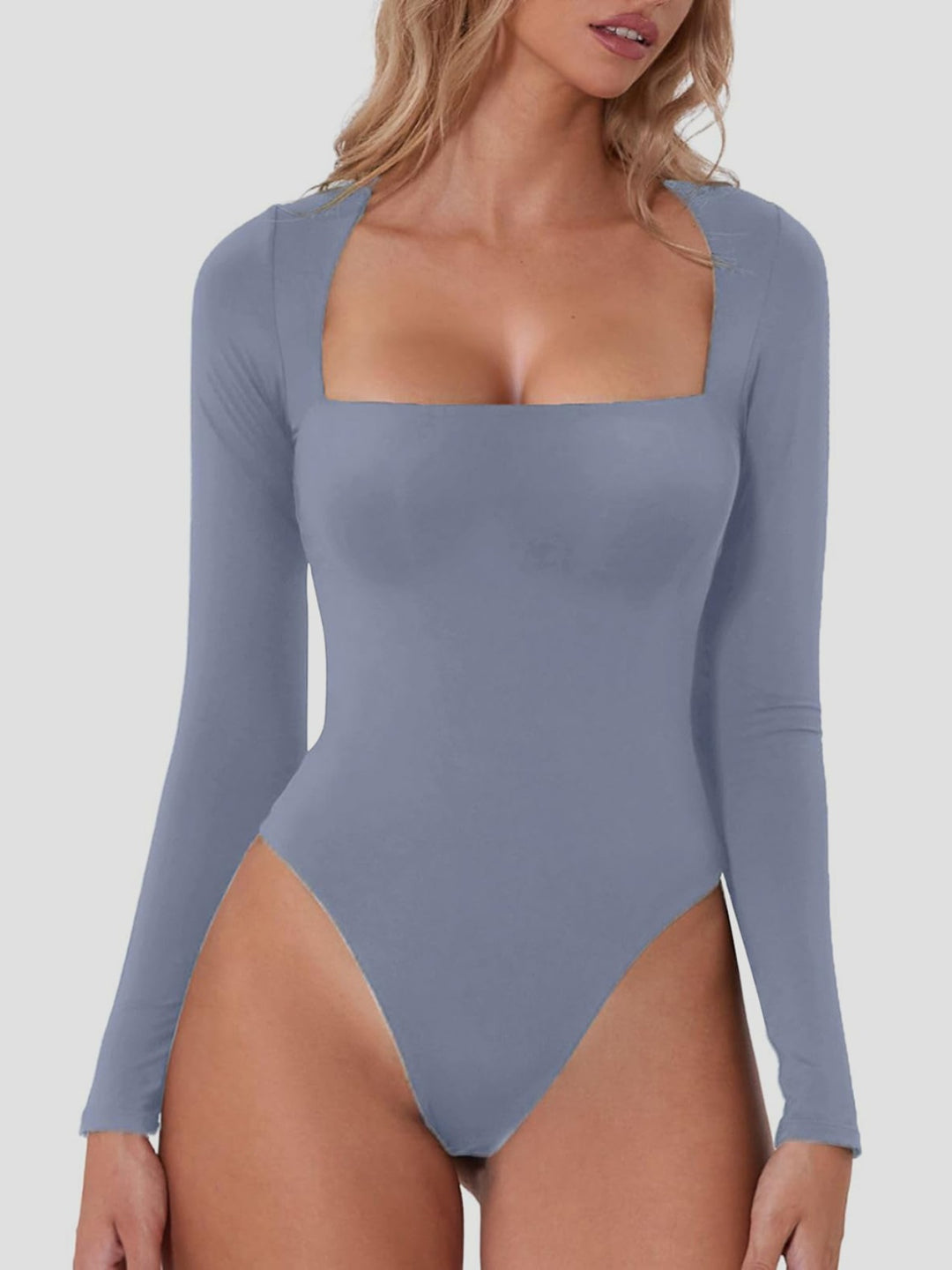 SabShape Square Neck Long Sleeve Bodysuit