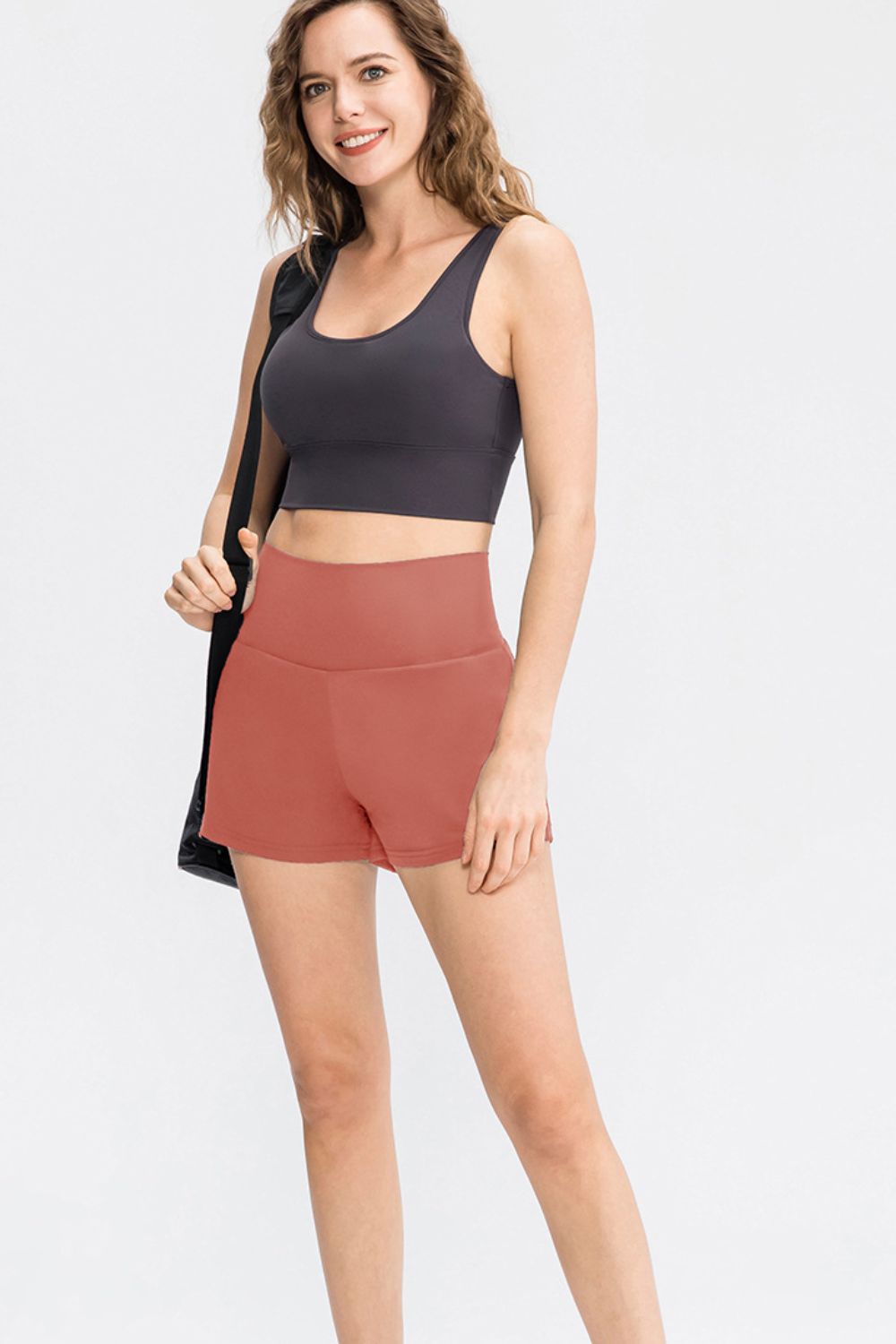 SabShape Wide Waistband Sports Shorts with Pockets