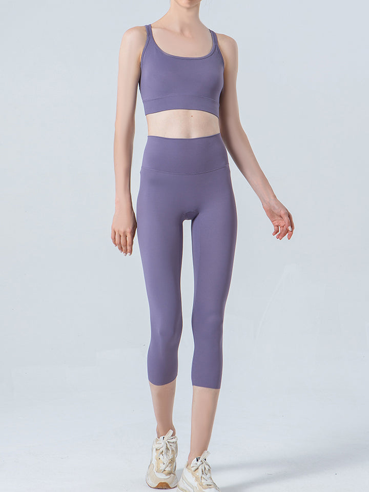 SabShape Wide Waistband Cropped Leggings